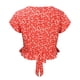 thumbnail image 4 of Blusa de manga corta con cuello en V para mujer, color floral, informal, con estampado Pompotops hkajfhjk472430, 4 of 8