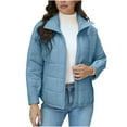 thumbnail image 7 of HTNBO Women's Oversized Lightweight Down Coat Long Sleeve Zip Packable Short Puffer Jackets, 7 of 7