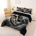 thumbnail image 2 of Manfei Speed Motocross Queen Comforter Set,Checkered Print Comforter Sets Queen，White Black,Black Reversible,3-Piece,1 Comforter and 2 Pillowcases, 2 of 7