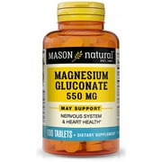 Mason Natural Magnesium Gluconate 550 mg, 100 Tablets