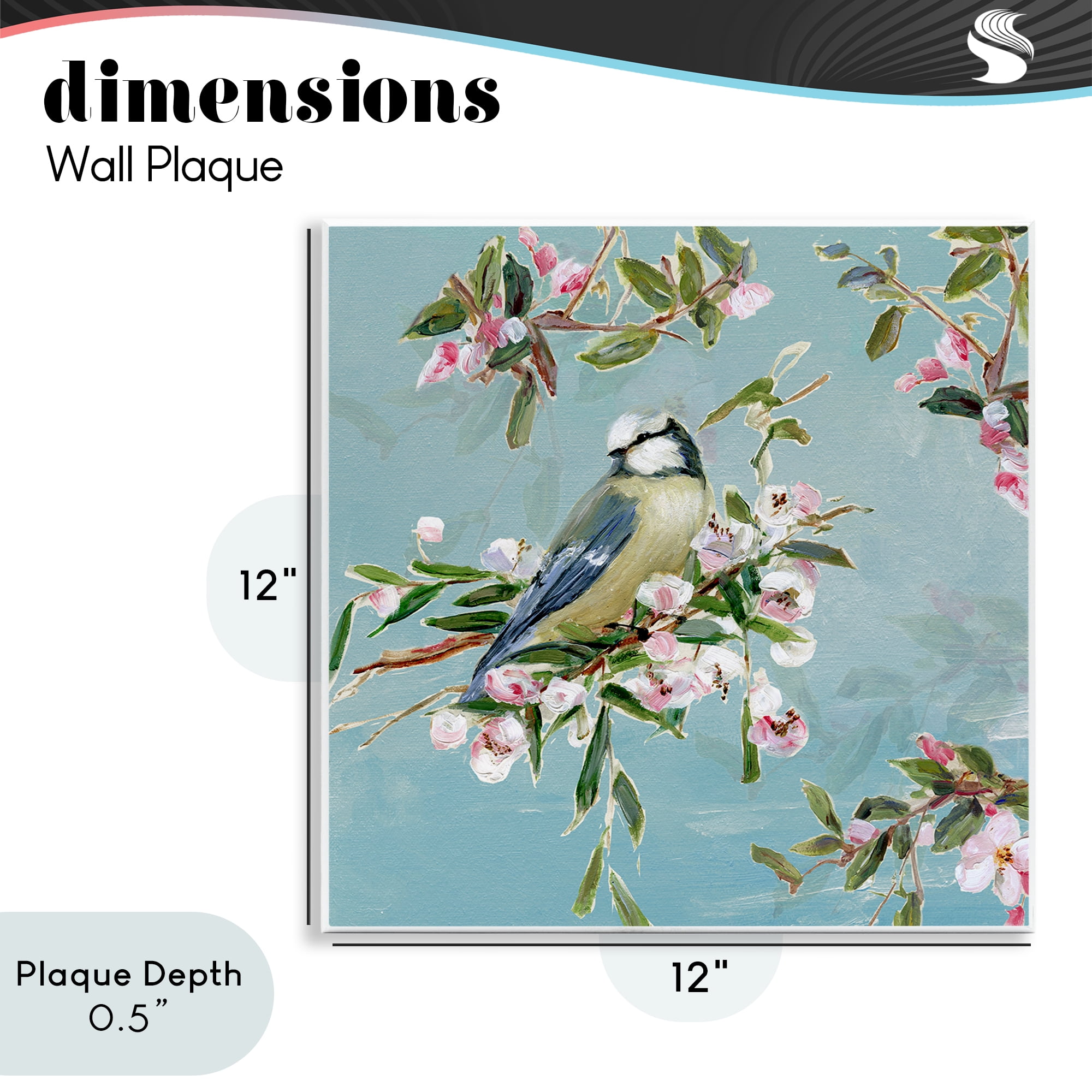 Stupell Industries Songbird Perched on Blooms Wall Plaque Art, design by Sally Swatland