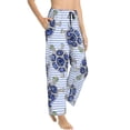 thumbnail image 2 of Sigee Turtle with Blue Stones Print Women's Soft Pajama Pants - Breathable and Comfortable Lounge Sleep Bottoms with Elastic Waistband and Pockets-, 2 of 9