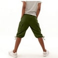 thumbnail image 4 of Vamuko Cargo Shorts Women Knee Length Baggy Bermuda Shorts 2026 Summer Drawstring Casual Capri Shorts Plus Size Loose Fit Capris with Pockets Army Green L, 4 of 8