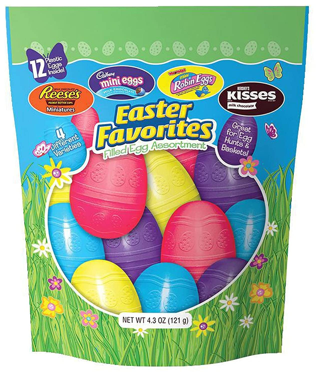 Hersheys, Easter Chocolate Filled Plastic Egg Assortment, 4.3 oz