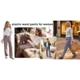 thumbnail image 4 of UVN Pants for Women Gingham Wide Leg Casual Lounge Bottoms Ladies Plaid Trousers with Pocket, 4 of 9