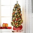 thumbnail image 2 of Huisuilinss Artificial Christmas Tree,4.5 Ft Pre-Lit Christmas Tree,Snow Flocked Christmas Tree With Warm White Led Lights,8 Lighting Modes,Sleigh Ride Base For Fireplace Office Home Decor Indoor, 2 of 7