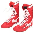 thumbnail image 2 of Chaussures de Boxe, Chaussures d'Entraînement Résistantes à l'Usure, avec Sac de Rangement Respirant pour Boxe Taekwondo Rouge, 2 of 8