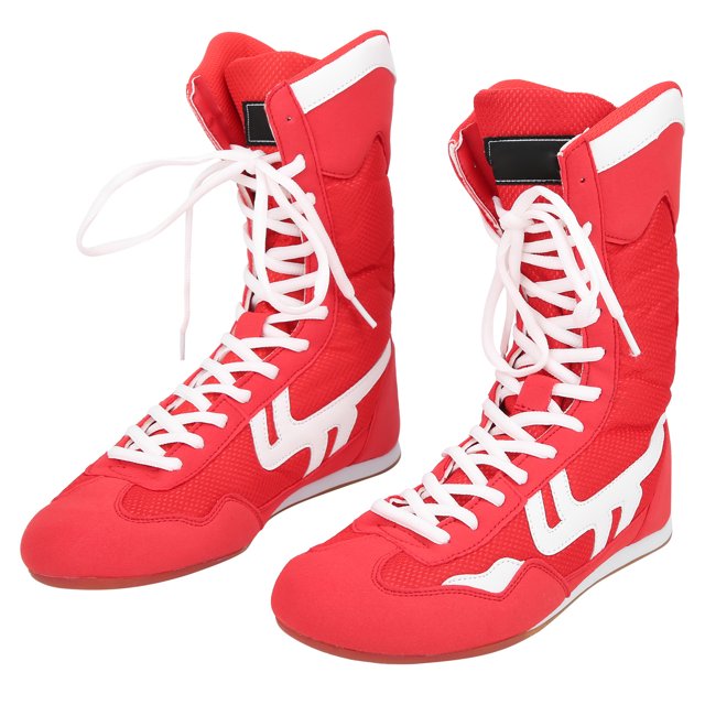 Chaussures d'Entraînement, Chaussures de Boxe Imitation Fourrure Résistant à l'Usure, avec Sac de Rangement pour la Boxe Rouge Taekwondo