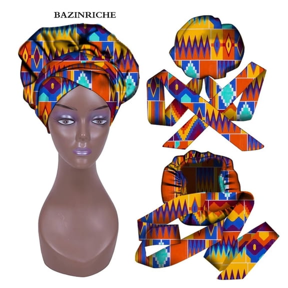 Head Wraps for Women African Hair Scarf Long Breathable Turban Tie Headwraps WYB636