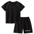thumbnail image 5 of UACY 2 Pack Boys 2 Piece Summer Outfits Sweatsuit Kids Athletic Short Sleeve T-Shirts Workout Shorts Tracksuits Clothing Set (Dark Blue, 8-9 Years), 5 of 9