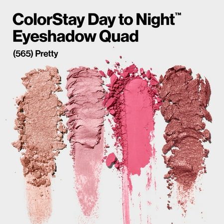 Revlon ColorStay Day to Night Long Lasting Matte and Shimmer Eyeshadow Quad, 565 Pretty, 0.16 oz