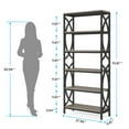 thumbnail image 5 of Tribesigns 70.8" Tall Bookcase, Modern 6-tier Bookshelf with Metal Frame, Bedroom, Living Room, Gray, 5 of 5