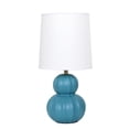 thumbnail image 2 of Mod Lighting and Decor Stacked Double Gourd Ceramic Table Lamp with Tapered Shade - 12.5" - Teal, 2 of 9