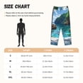 thumbnail image 2 of Cauagu Tropical Paradise Window View Pajama Pants for Women Loose Fit Wide Leg Trouser Pants Casual Elastic Waist Drawstring Lounge Pants, 2 of 6