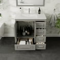 thumbnail image 5 of Eviva Loon 30"W x 22"D Gray Bathroom Vanity with White Carrara Quartz Vanity Top and Rectangular Undermount Sink, 5 of 8