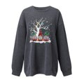 thumbnail image 4 of Ruimatai Mode Femmes Casual Noël Imprimer O-Cou Manches Longues Sweat-Shirt Tops Blouse, 4 of 4
