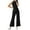 Black, variant on 2 Piece Sets for Women Temperament Solid Color High Neck 2-Piece Set Wide Leg Pants Casual Suit,Sizes XS-2XL