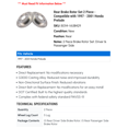 thumbnail image 2 of Rear Brake Rotor Set 2 Piece - Compatible with 1997 - 2001 Honda Prelude 1998 1999 2000, 2 of 2
