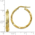 thumbnail image 4 of 14K Yellow Gold Satin and Polished Scalloped Edge Hoop Earrings - 27mm, 4 of 6