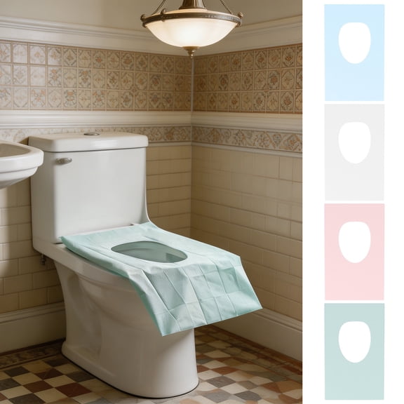 Disposable Toilet Seat Covers Extra Large 16x24 Inch Waterproof Portable Liners for Travel, Public Restrooms and Outdoors