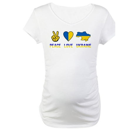 

CafePress - Stand With Ukraine Peace Love He Maternity T Shirt - Cotton Maternity T-shirt Cute & Funny Pregnancy Tee