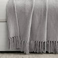 thumbnail image 3 of Lush Decor Waffle Cotton Knit Throw White Single 50X60, 3 of 11