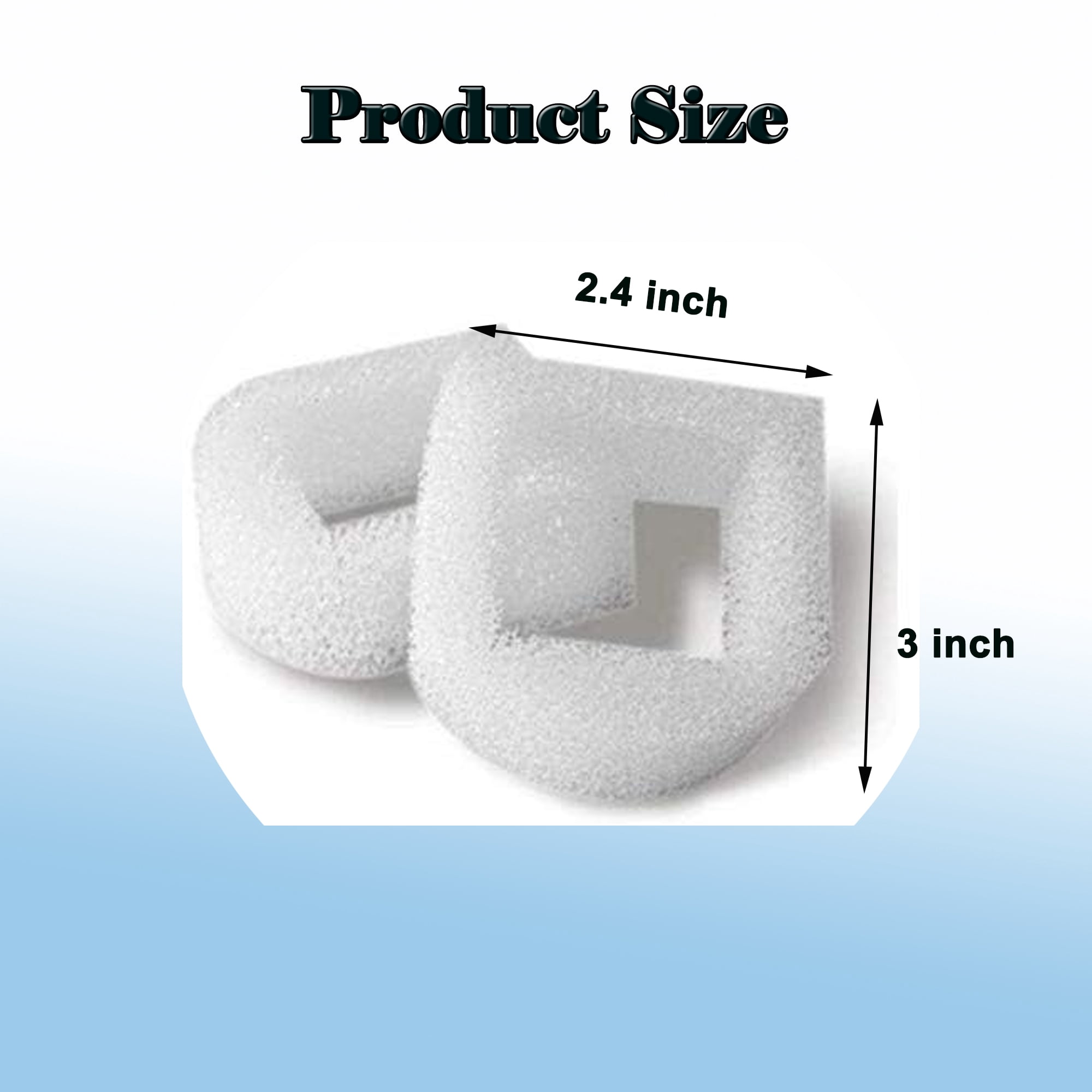 TropicAqua Cat Fountain Replacement Filter Sponge for Drinkwell Stainless Steel 360, Lotus, Avalon, and Pagoda pet Dog and Cat Water Fountains (Pack of 48)