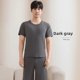 thumbnail image 1 of Conjunto de ropa de dormir de seda de hielo para hombre, ropa holgada informal fina de manga corta para el hogar, camisón ligero y cómodo de verano para parejas, 1 of 5