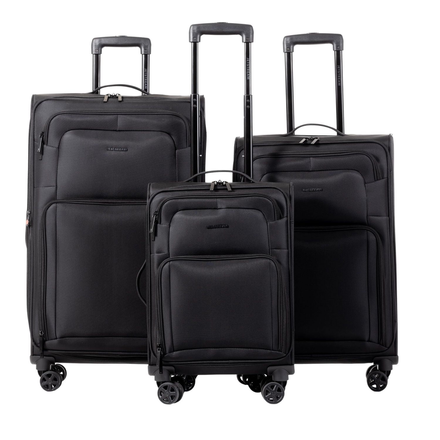JT 3PC SET SFTSD BLK, 3PC Softside Luggage Set