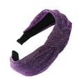thumbnail image 2 of FKMJH Fashion Bow Knot Women Bright Silk Head Hoop Simple Sweet Teenagers Hair Headband s Band and Purple Hairband with Teeth, 2 of 2
