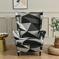 thumbnail image 1 of Wing Back Chair Covers with Arms Piece Slipcovers for Armchair Washable Stretch Print Pattern Wingback Chair Cover Furniture Protector Geometry, 1 of 7