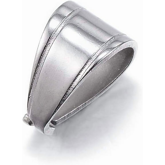 20Pcs 304 Stainless Steel Snap on Bails 11x8x7mm 304 Stainless Steel