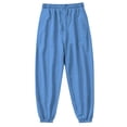thumbnail image 4 of cfhntfmh Men's Casual Joggers Solid Straight Leg Sweatpants Workout Athletic Pants with Pockets Drawstring Gym Running Pants（Light Blue,Large), 4 of 7