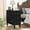 Black, variant on Tribesigns Narrow Side Table with Drawers, Solid Wood End Table with 3 Drawers, Fully Assembled Nightstand Slim Bedside Table for Small Spaces, Living Room, Bedroom, Black