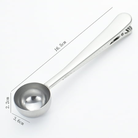 

Multifunctional Stainless Steel Coffee Measuring Spoon With Sealing Clip for Keeping fresh Kitchen Supply new