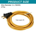 thumbnail image 2 of Uxcell 6Ft 18/2 Cloth Covered Lamp Cord with Plug, 2 Pcs Vintage Electrical Lamp Cord with Stripped Ends for Extension Wiring DIY Repairing, Yellow, 2 of 7