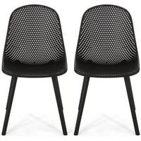 Set of 2 Noble House Emmitt Outdoor Modern Dining Chair