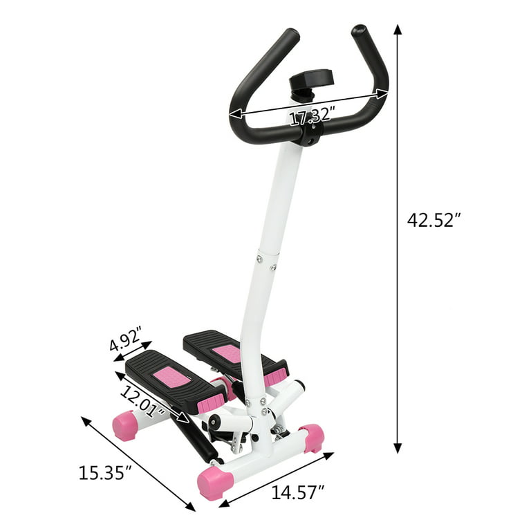 UBesGoo Mini Air Aerobic Stepper, Stair Climber Twist Exercise Fitness  Machine, with LCD Display & Resistance Bands 