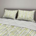 thumbnail image 2 of Bamboo Print Comforter & Sham Bedding Set, Repetitive Pattern of Vertical Japanese Exotic Plant Herbs, 3 pcs Duvet Set Microfiber Filling Quilt, 5 Sizes, Yellow Green Pale Khaki, by Ambesonne, 2 of 4