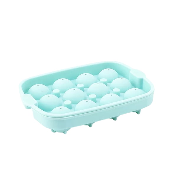 12-Cavity Ice Ball Mold Tray for Freezer, Silicone Ice Tray with Lid, DIY Homemade Sphere Ice Maker for Whiskey Cocktails Beverages Coffee Home Bar Drink