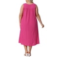 thumbnail image 3 of Vestido de verano sin mangas de talla grande para mujer Agnes Orinda, vestido maxi casual de tirantes en color rosa intenso 2X, 3 of 5