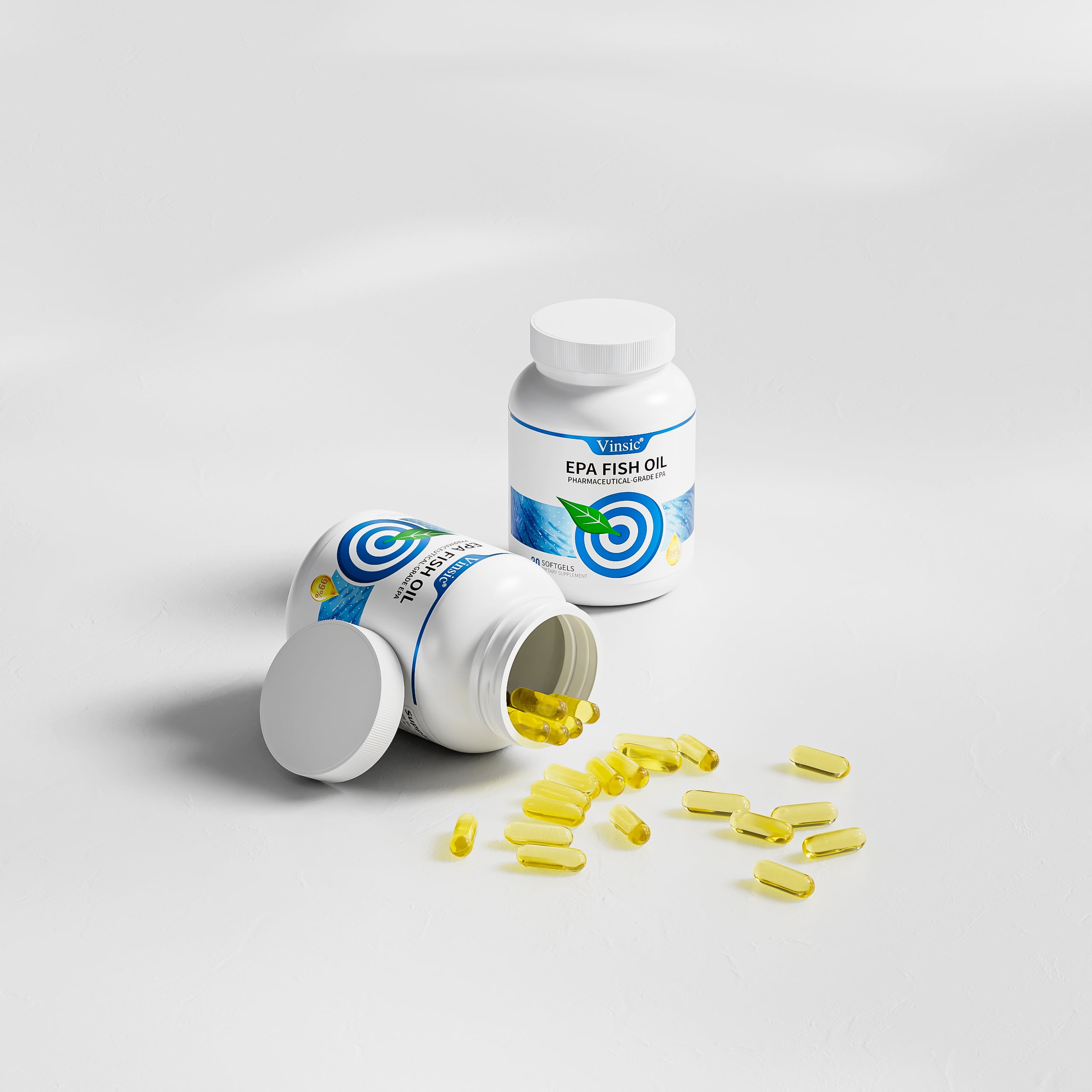 Vinsic Ultra-Concentrated High-Purity EPA≥99% Purity Fish Oil - 30 Softgels, 2000mg+ per Serving, KD Pharma Patented Extraction Process, Pure Marine Source, IFOS & GMP Certified, Switzerland Made