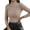 Khaki, variant on Spring Tops for Women 2024, Clearance Items, Women's Casual Fashion Solid Color Turtleneck Pullover Knitted Base Top, Summer Tops for Women 2024 Trendy Khaki