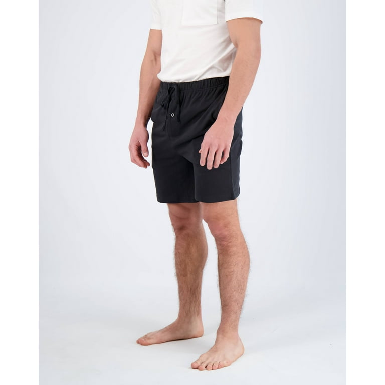 Real Essentials 3 Pack:Men’s Cotton Ultra-Soft Knit Sleep Pajama Shorts &  Lounge Wear