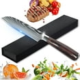 thumbnail image 4 of MDHAND Kitchen Chef Knife with Laser Damascus Pattern, 7Cr17 High Carbon Stainless Steel, Pakka Wood Handle, Gift Box, 4 of 10