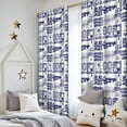 thumbnail image 5 of Blackout Kids Curtains,Blue Football Words Pattern Childrens Insulated Curtains Set Of 2,Bedroom Essentials,Toddler Room Decor 52"x84", 5 of 5