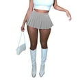 thumbnail image 5 of Sngxgn Womens Mini Skirts High Waisted Lace up Pleated Skort Skirts(Grey,S), 5 of 5