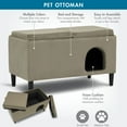 thumbnail image 3 of Paws & Purrs 32″ Wide Modern Dual-Purpose Ottoman & Multi-Cat Bed – Stylish 2-in-1 Footstool & Cozy Hideaway for Multiple Cats – Removable Cushioned Top, Hidden Storage, Ash, 3 of 11