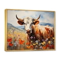 thumbnail image 2 of Designart "Cow Natures Euphony II" Animals Floater Framed Wall Art Living Room, 2 of 7