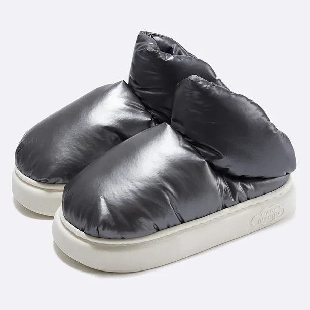 Zapatos de piel de invierno para mujer, botines cálidos impermeables para mujer, plataforma antideslizante, calzado de exterior con pelo para mujer 2024